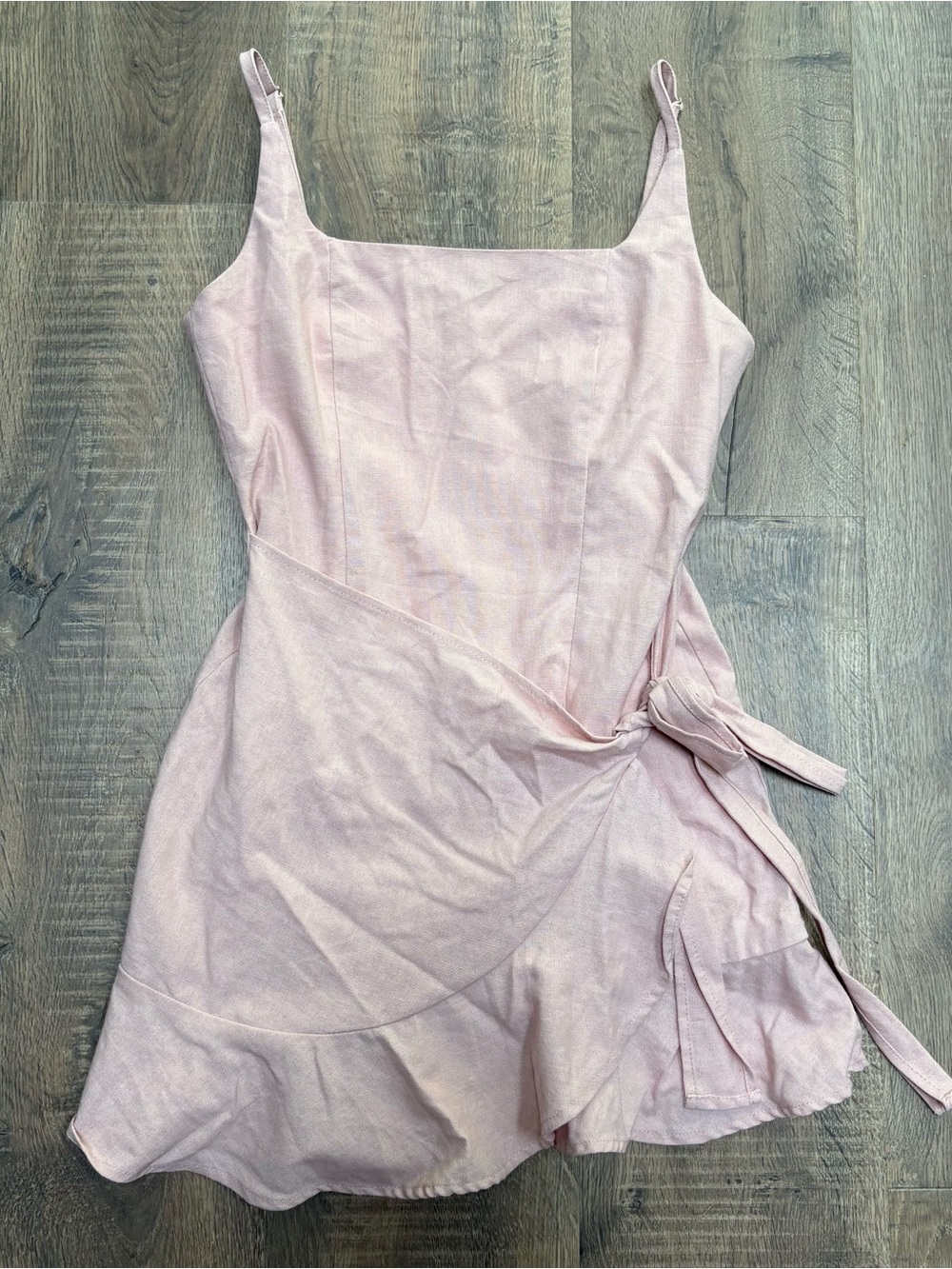 Princess Polly cottage hill wrap minidress blush pink size 8 - Picture 2 of 5